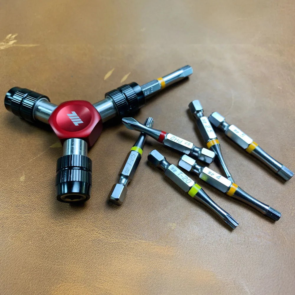 EDC Yドライバー｜3ウェイ1/4″六角ビットドライバー（レッド）-03